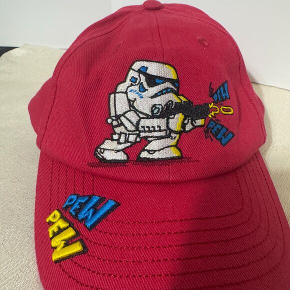 Disney Parks Stormtrooper Pew Pew Star Wars Cap Hat Kids Size Youth Red - Picture 2 of 5